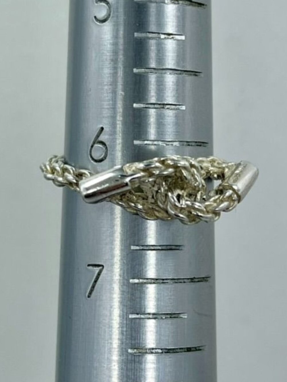 Vintage Italian 925 Sterling Rope Love Knot Ring Size 6.25 - Picture 5 of 6